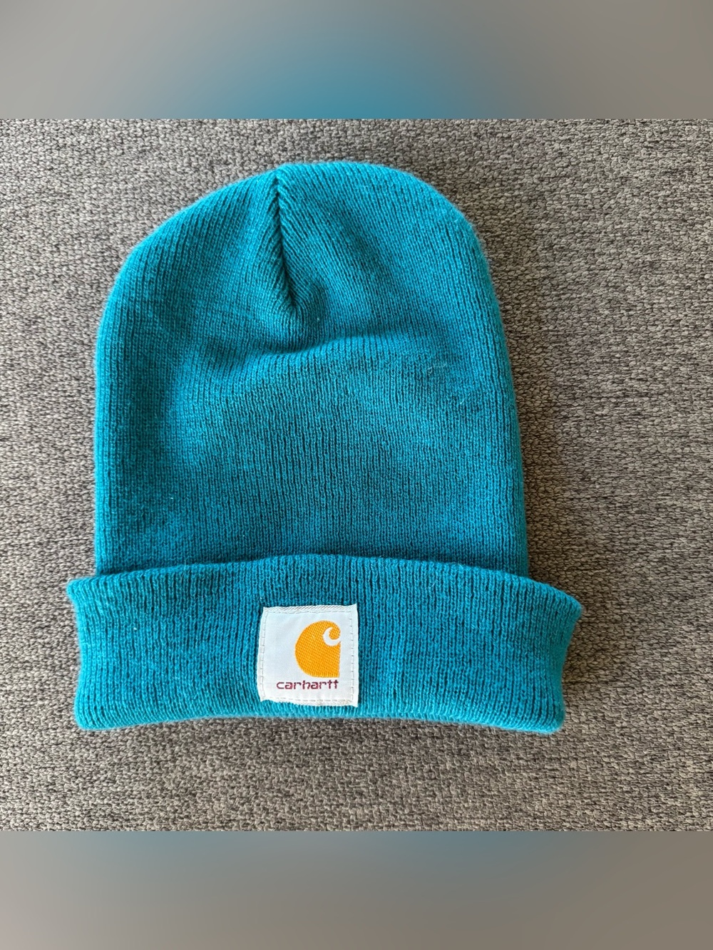 Carhartt Teal Bright Blue Winter Hat Beanie Knit Cuffed OS Outdoor Unisex